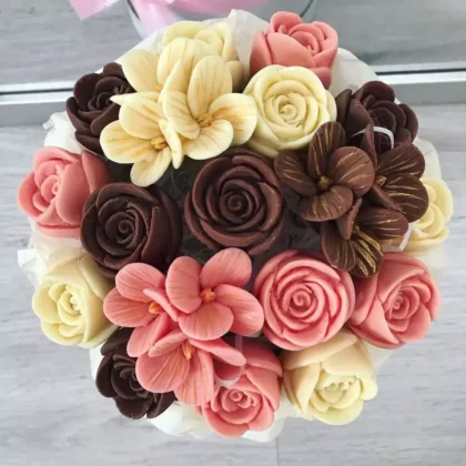 Bouquet de fleurs en chocolat