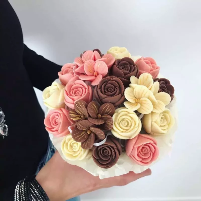 Bouquet de fleurs en chocolat