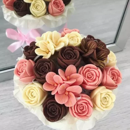 Bouquet de fleurs en chocolat