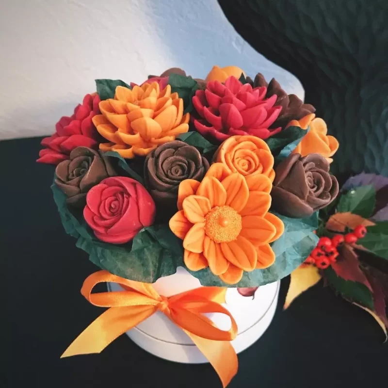 Bouquet de fleurs en chocolat