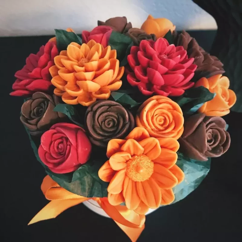 Bouquet de fleurs en chocolat