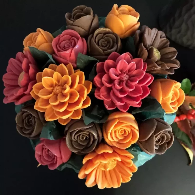 Bouquet de fleurs en chocolat