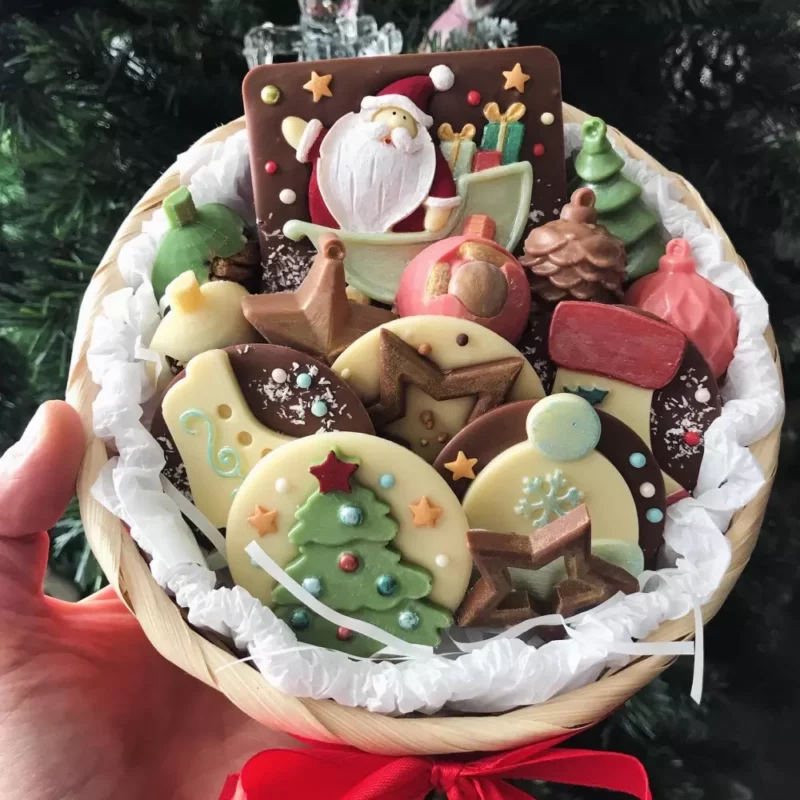 Panier de Noël aux chocolats