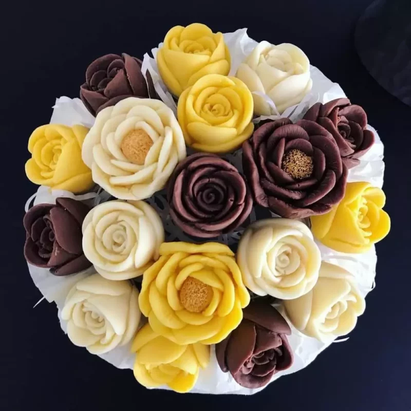 Bouquet de roses en chocolat