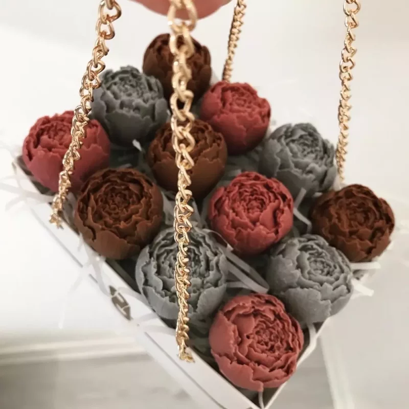 Bouquet de pivoines en chocolat