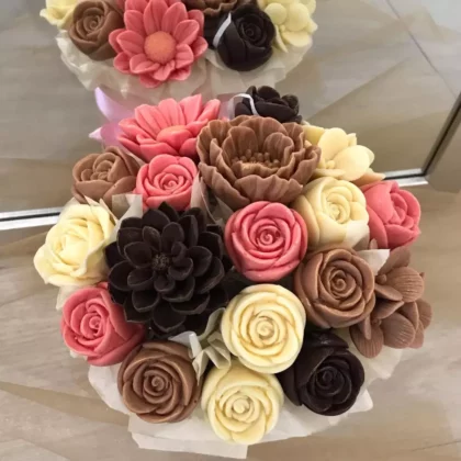 Bouquet de fleurs en chocolat