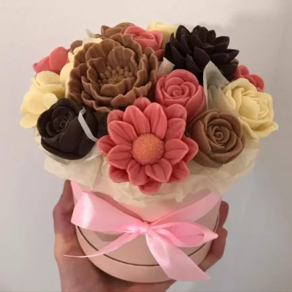 Bouquet de fleurs en chocolat