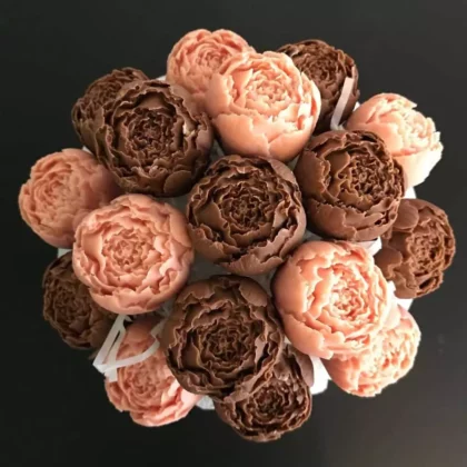 Bouquet de pivoines en chocolat