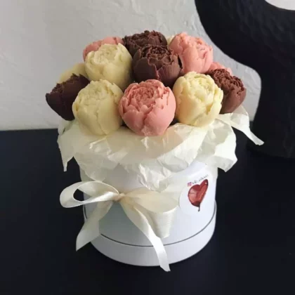 Bouquet de pivoines en chocolat