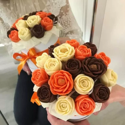 Bouquet de roses en chocolat