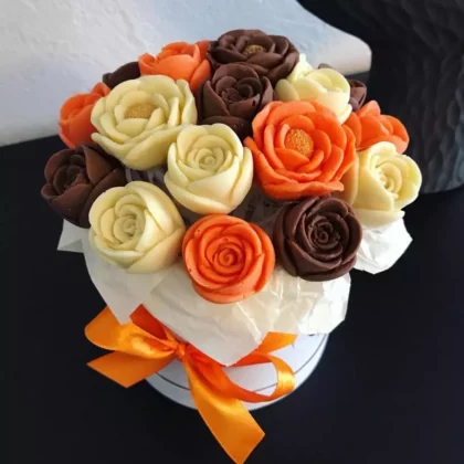 Bouquet de roses en chocolat