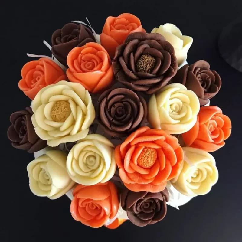 Bouquet de roses en chocolat