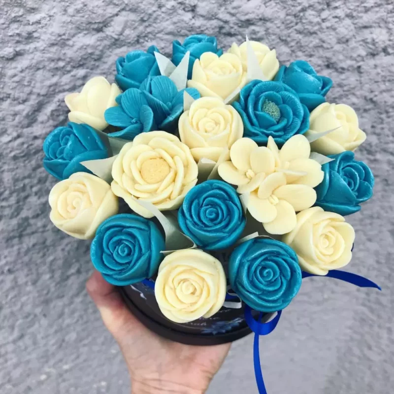 Bouquet de fleurs en chocolat