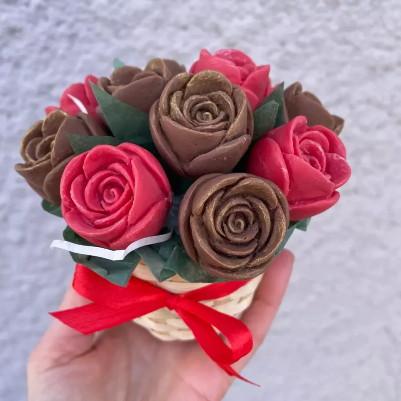 Petit bouquet de fleurs en chocolat