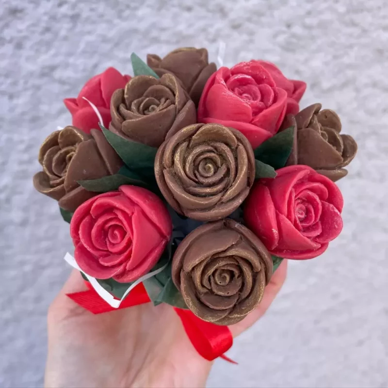 Petit bouquet de fleurs en chocolat