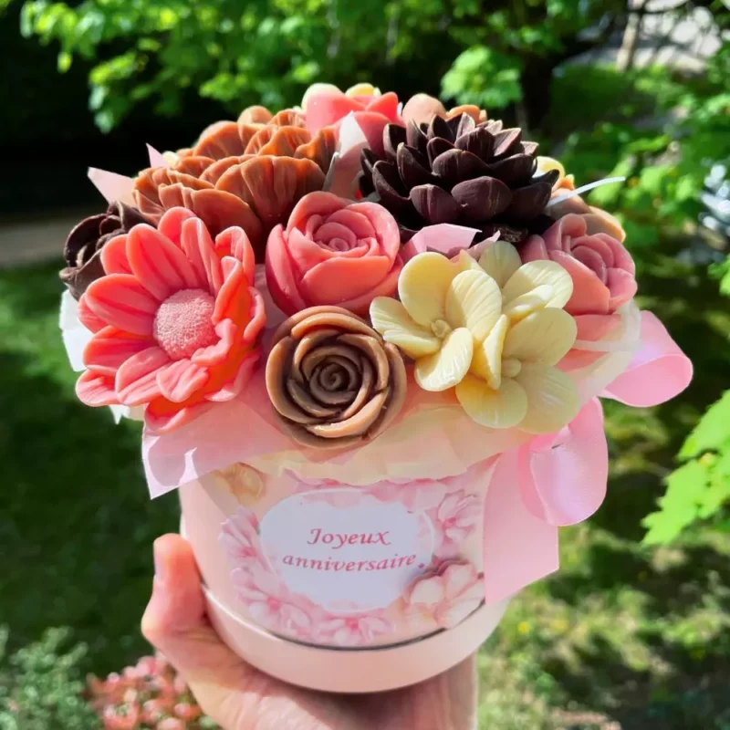 Bouquet de fleurs en chocolat