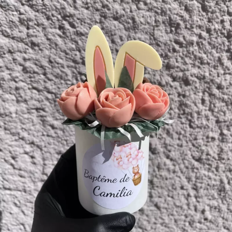 Petit bouquet personnalisé en chocolat 