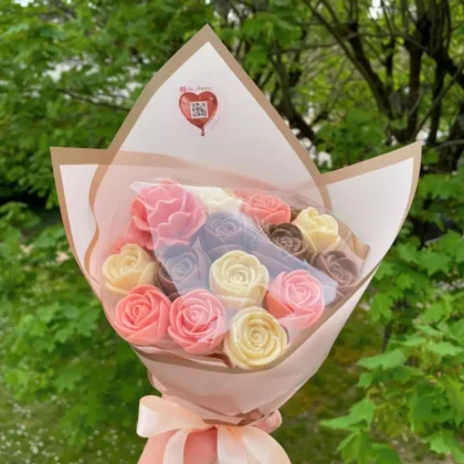 Bouquet de fleurs en chocolat