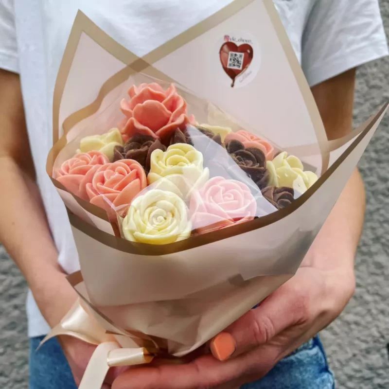 Bouquet de fleurs en chocolat