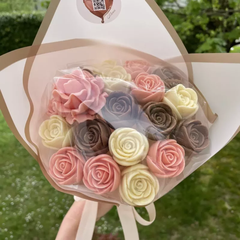 Bouquet de fleurs en chocolat