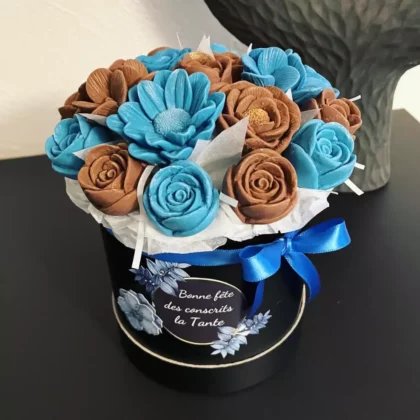 Bouquet de fleurs en chocolat