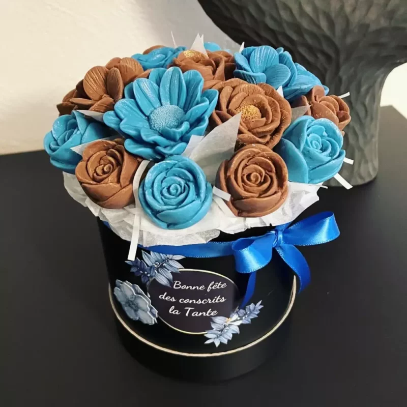 Bouquet de fleurs en chocolat