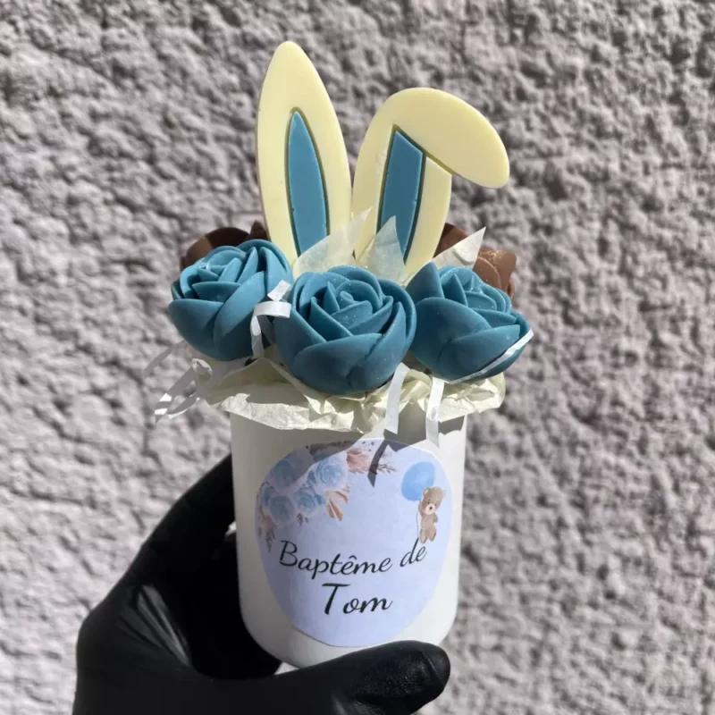 Petit bouquet personnalisé en chocolat 