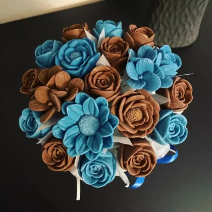 Bouquet de fleurs en chocolat