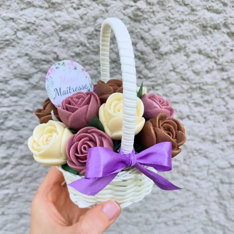 Petit bouquet de fleurs en chocolat