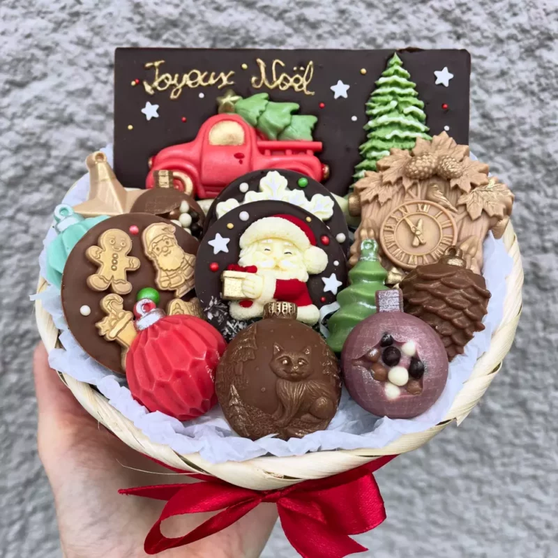 Panier de chocolat Noël