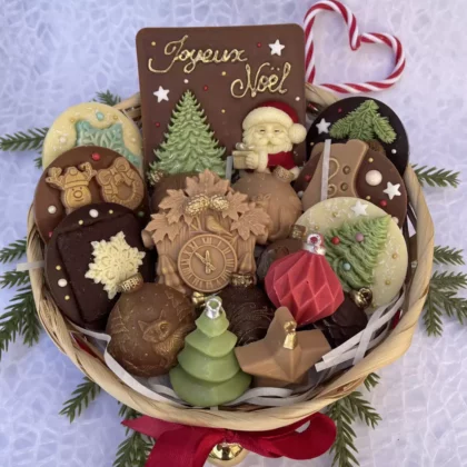 Panier de chocolat Noël