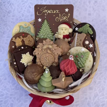 Panier de chocolat Noël